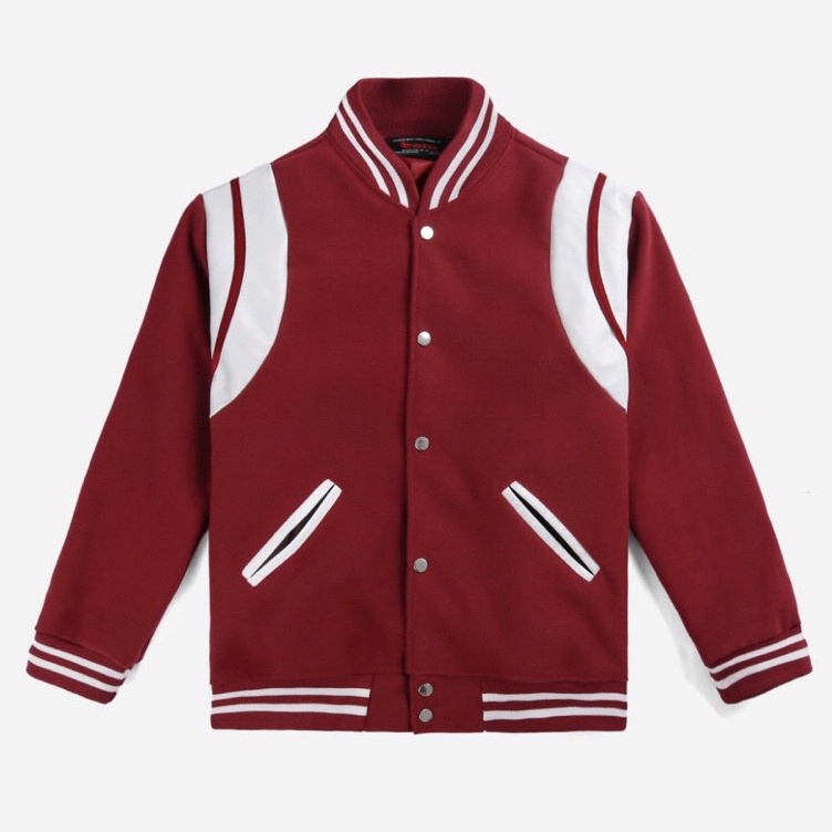 Áo Khoác Bomber Teddy Đỏ Mận Chất Liệu Nỉ Bông Phối Cầu Vai Da Dày Dặn - Áo Khoác Sơn Tùng MTP