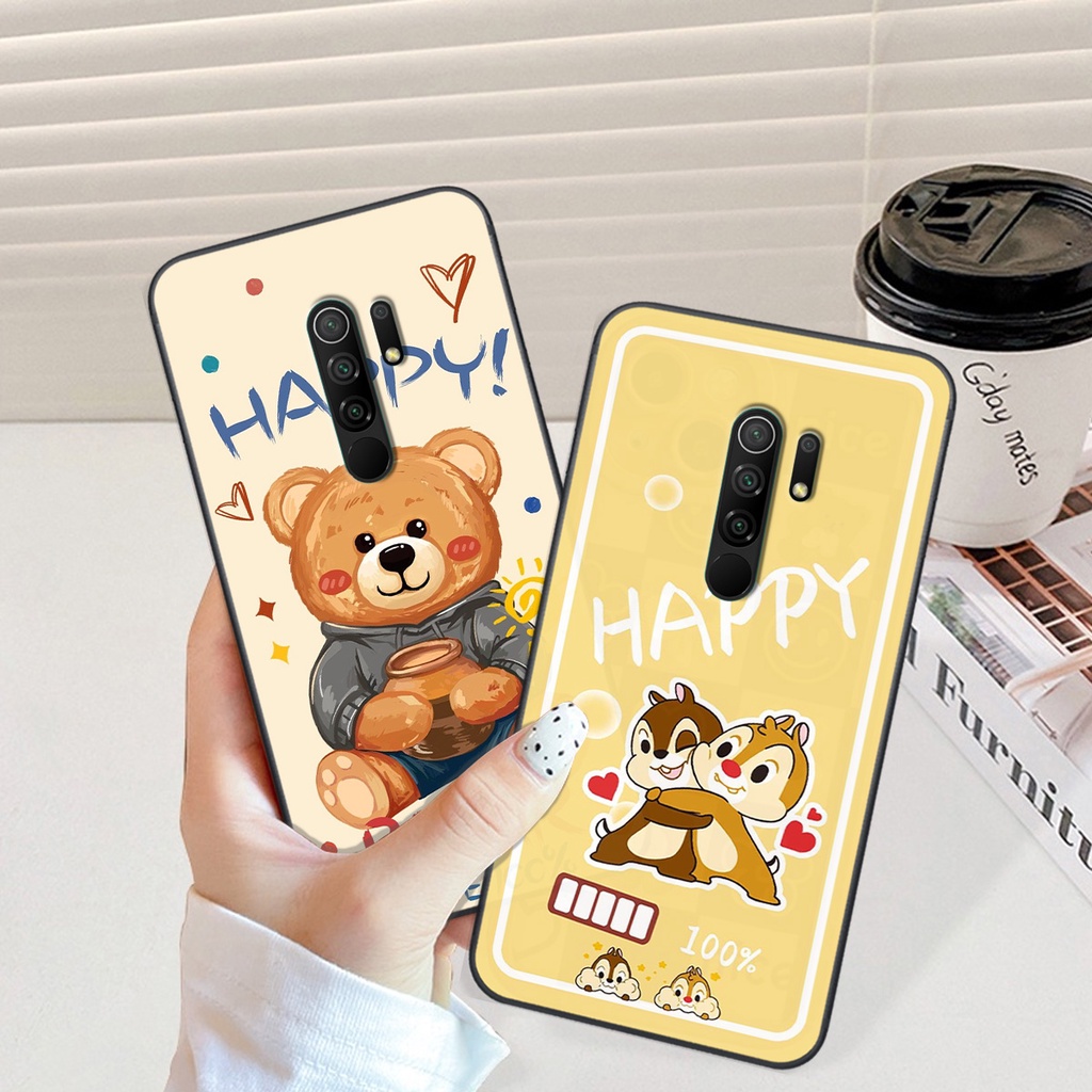 Ốp Xiaomi Redmi 9 in hình gấu vịt caro nhiều màu sắc ngộ nghĩnh dễ thương