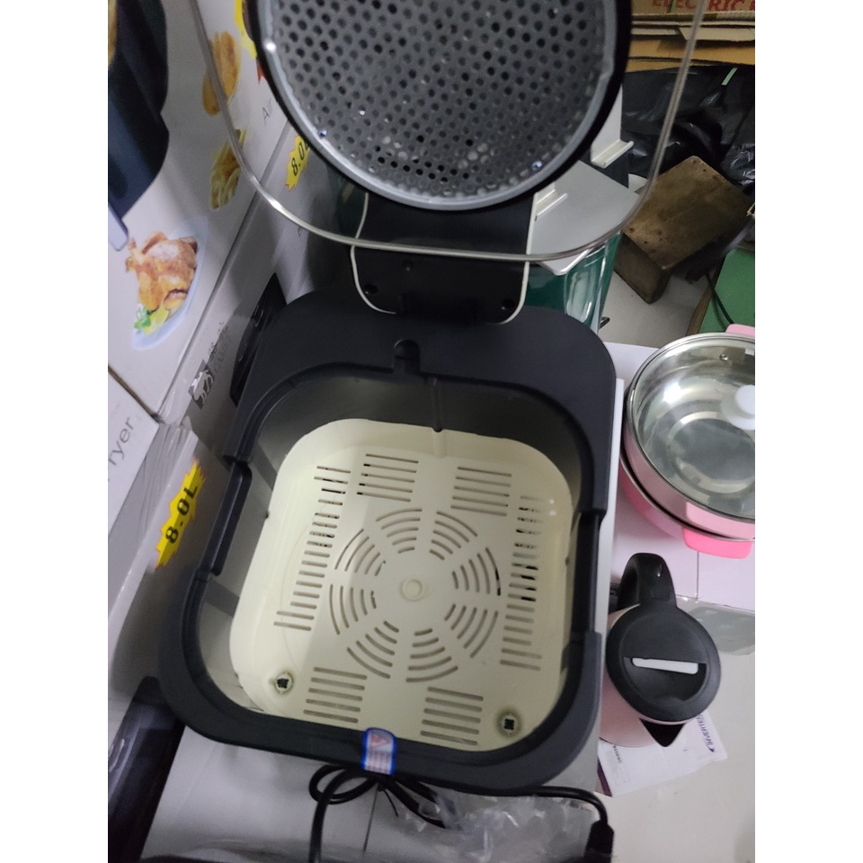 Nồi chiên không dầu CAMEL 12L có nắp kính sẵn 2 màu Ghi và Trắng sản phẩm được BH 12 tháng