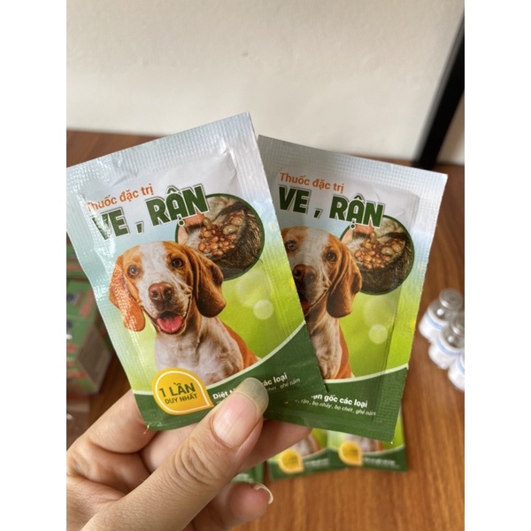 Gói pha tắm sạch 100%  ve, rận, bọ chét cho chó mèo