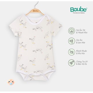 Bộ áo liền quần tam giác bodychip tay ngắn họa tiết dễ thương Boube cho bé - Chất liệu Petit - Size dành cho bé từ 0-12M