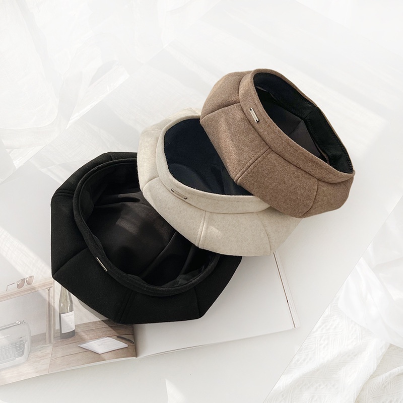 Mũ Nồi Mũ Beret tag sắt thời trang Vintage phong cách Hàn Quốc