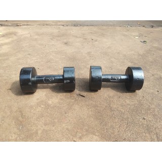 Cặp tạ tay gang đúc nguyên khối 7kg phủ sơn đen ( 14kg cho 2 tay)
