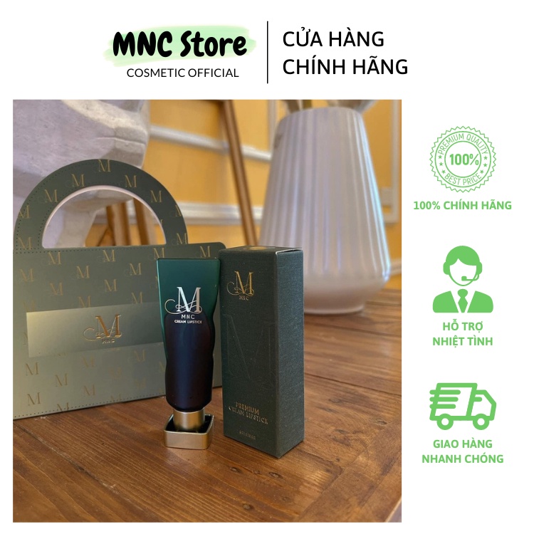 Son MNC Lipstick màu đỏ rựu ánh nâu, Màu NO.01 Tint bóng cho môi căng mọng