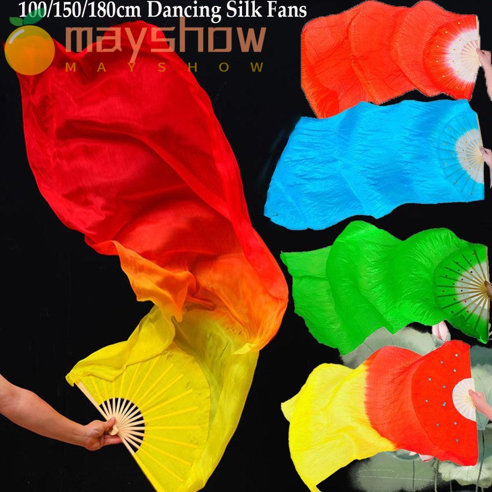 Quạt Múa Bụng Bằng Lụa Màu Gradient Dành Cho Bạn Nữ