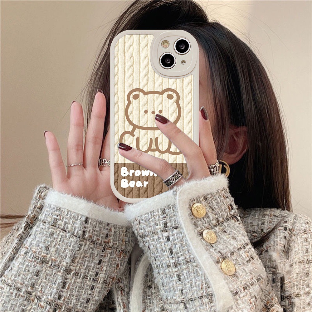 Ốp Điện Thoại Hình Gấu Cho iPhone 11 12Pro 6G 6P 7 / 8G 8Plus 13 14ProMax 14Plus 13Pro 12 / 13mini SE x xr xsmax Hoạt Hình