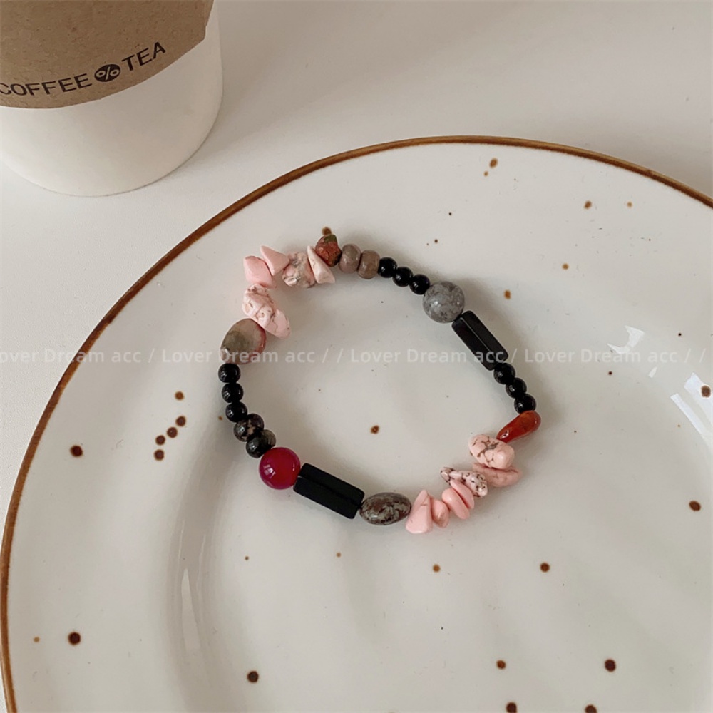 Vòng Tay Chuỗi Hạt Đá Nhiều Màu Sắc Co Giãn Phong Cách Hàn Quốc Thời Trang Cho Nam Và Nữ