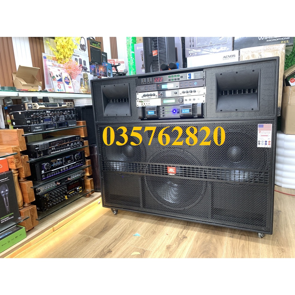 Loa kéo di động - Dàn karaoke ngoài trời bass 4 tấc đôi 1 sub 50 ngang, 2 treble