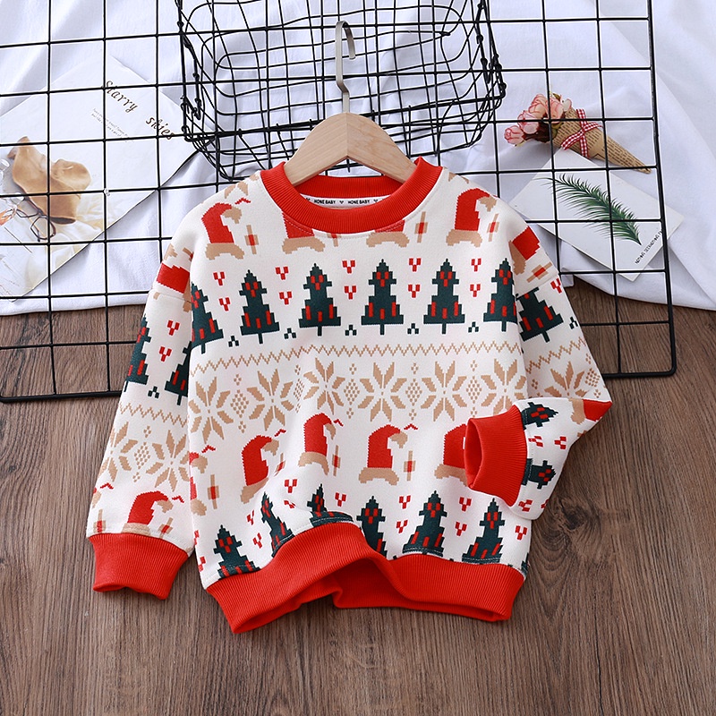 Hàng Có Sẵn Áo Sweatshirt Lông Cừu Phong Cách Mới Dành Cho Bé Trai Và Bé Gái Kích Thước 80-150CM