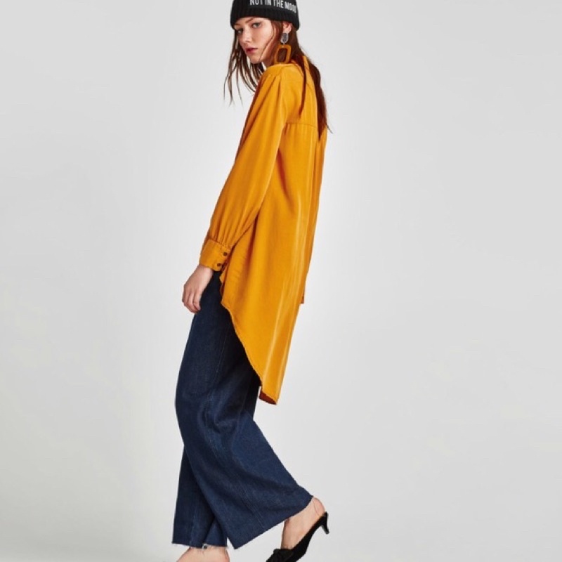 Áo sơ mi Zara auth, vạt dài XS
