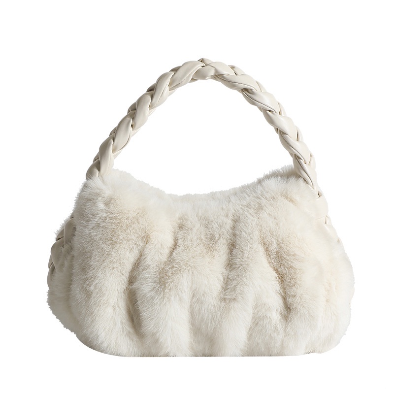 Ielgy Túi Xách Lông Xù Dạng Xoắn Dễ Phối Đồ Chất Lượng Cao Cho Nữ