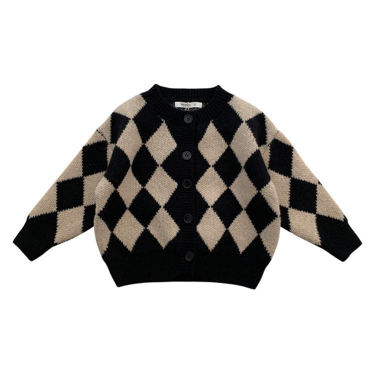 Áo Cardigan Len Dày Dặn Tay Dài Cổ Tròn Phong Cách Hàn Quốc Thời Trang Thu Đông Cho Bé Trai Và Gái