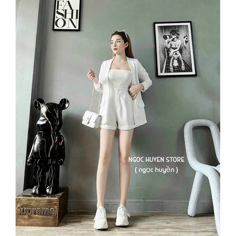 Sét bộ vest đùi có lót 3 món 4 màu y hình thời trang nữ năng động trẻ trung duyên dáng