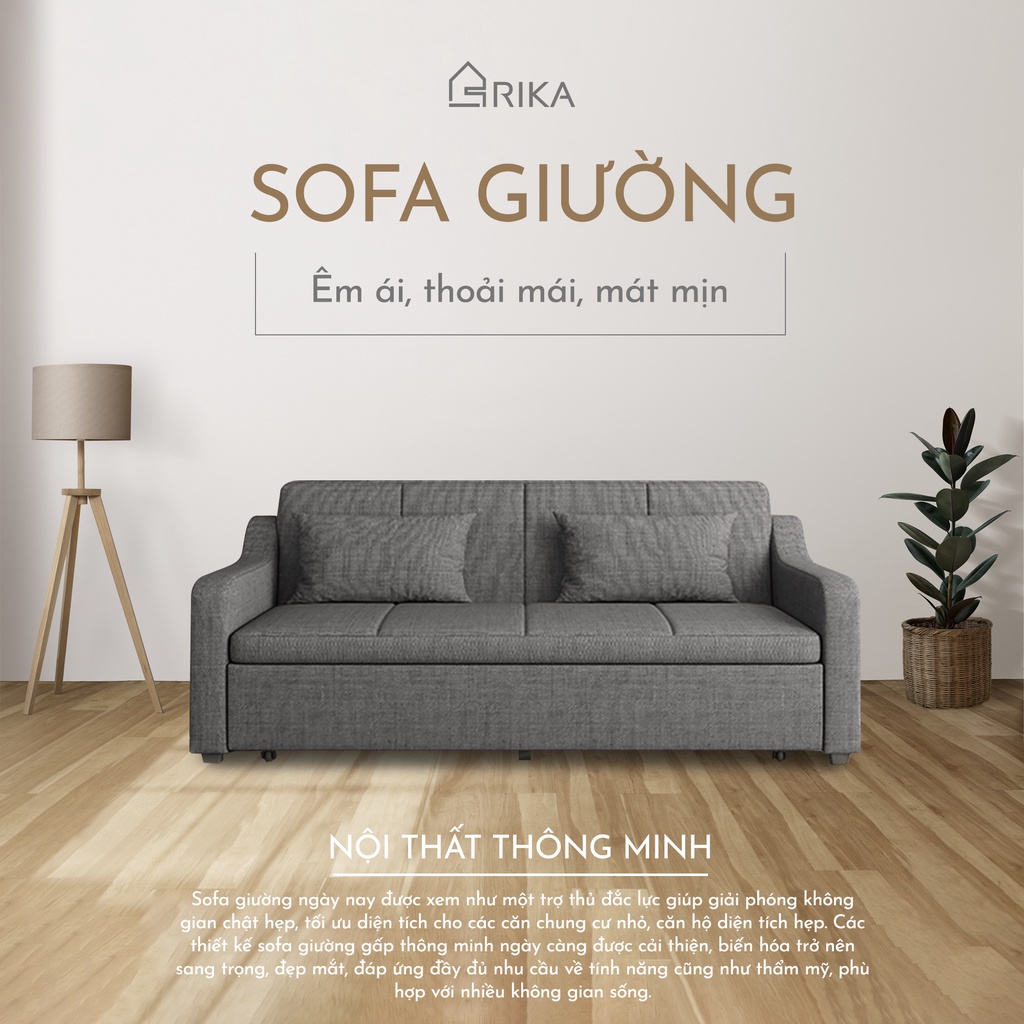 Sofa Giường Cao Cấp, RIKA SB02 Khung Thép Chịu Lực Siêu Bền, Ghế Kiêm Giường Gấp Gọn Đa Năng