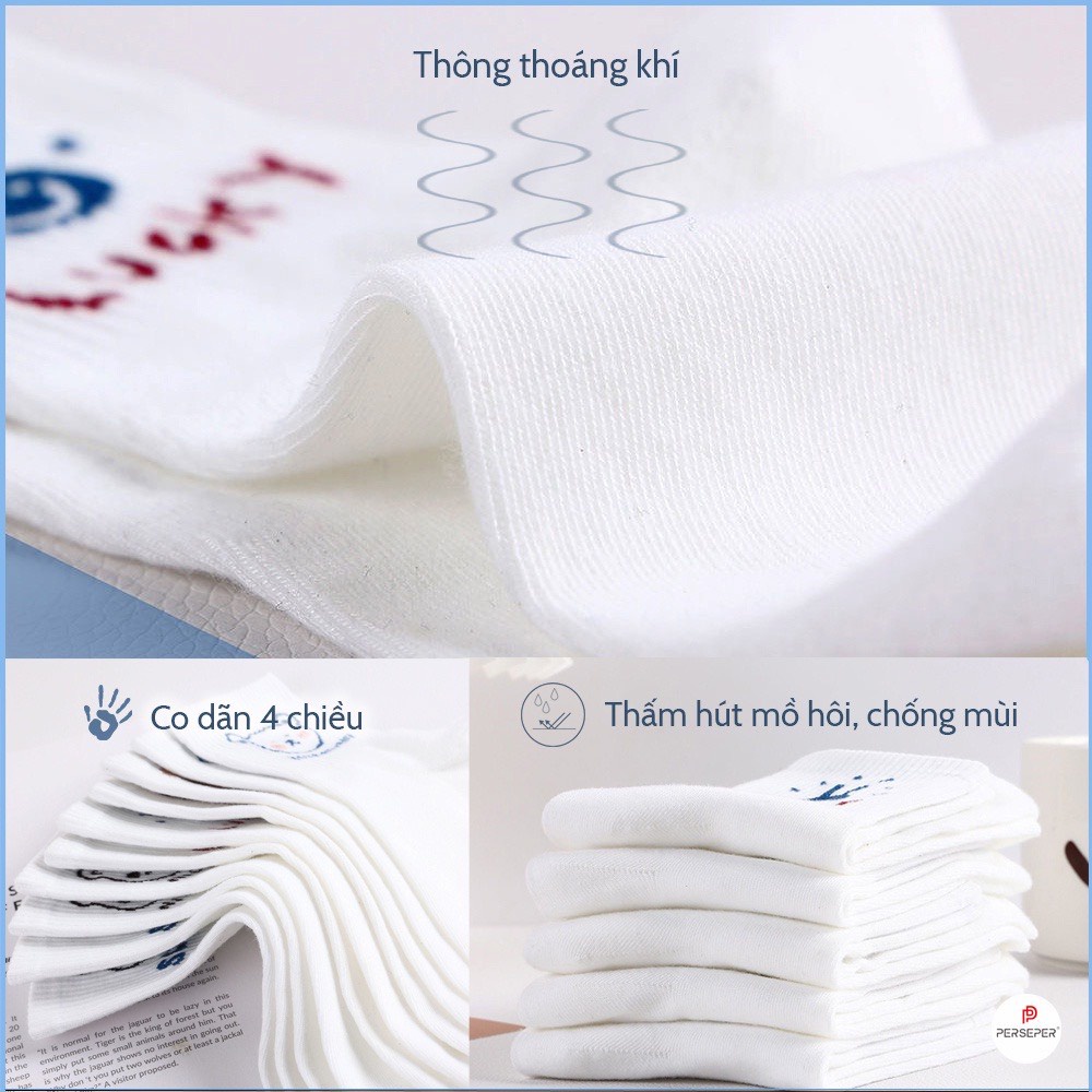 Sét 5 Đôi Tất Nữ Hình Gấu Trắng Cổ Cao Phong Cách Hàn Quốc