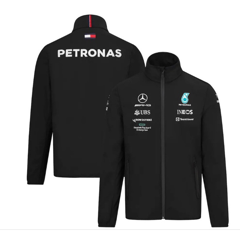 Áo Khoác Đua Xe Dài Tay Phối Khóa Kéo Nhanh Khô Dành Cho Mercedes-Benz F1 2022