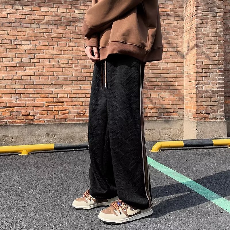 Quần Dáng Rộng Nam Nữ Họa Tiết Kẻ Sọc Đơn Giản quần tây nam Phong Cách Hàn Quốc Thời Trang quần ống suông