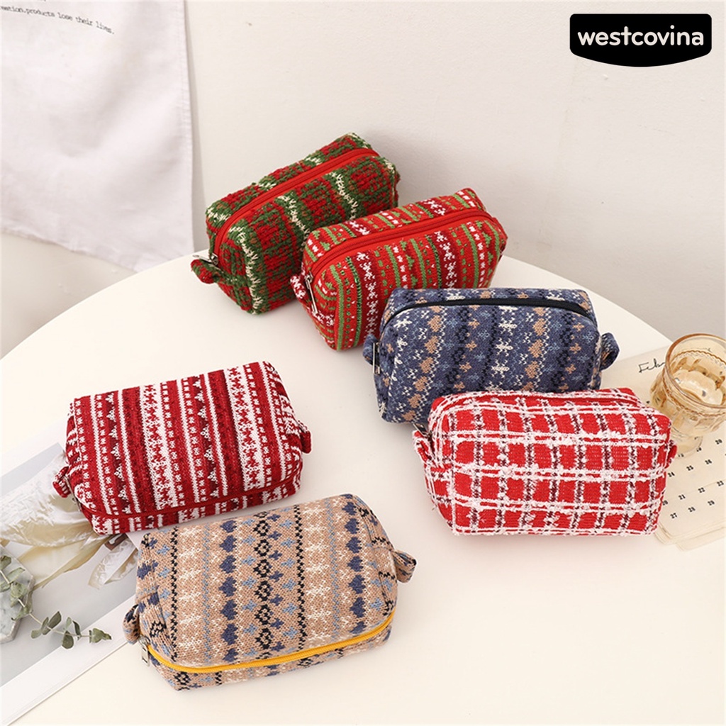 [Hot]☃Túi Đựng Đồ Trang Điểm Sức Chứa Lớn Chống Bụi Phong Cách Giáng Sinh Cho Nữ