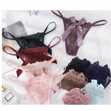 Quần lót ren lọt khe đính nơ to quyến rũ 8065