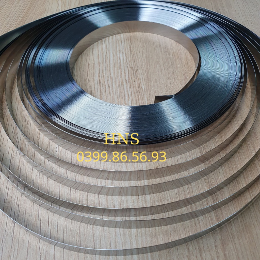 Đai treo inox bản rộng 12mm, đầu khóa đai treo inox, đai treo thiết bị, cuộn dây đai inox