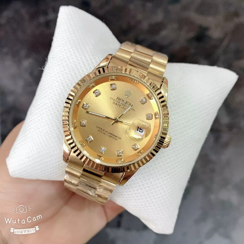Siêu Phẩm  Đồng hồ nam Rolex - viền Băm mạnh mẽ nam mính dây kim loại chống nước