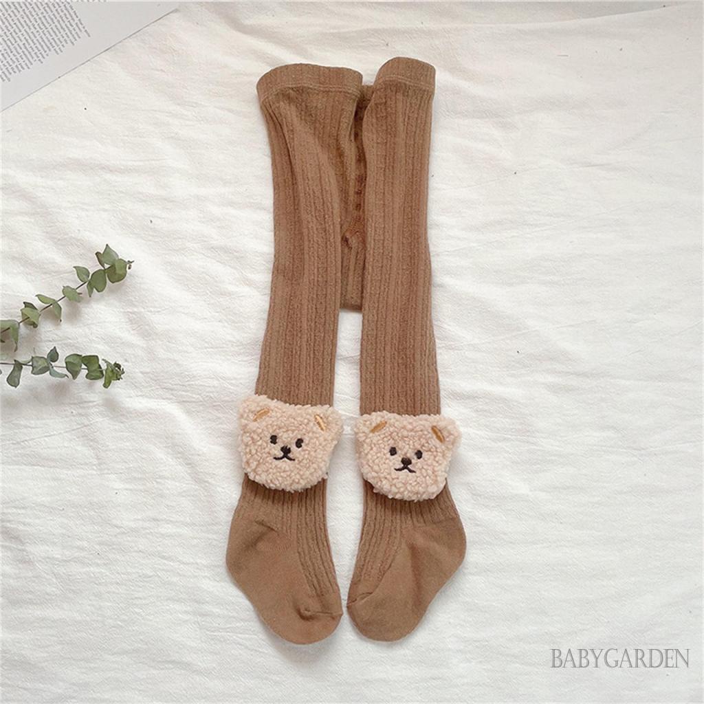 Quần Tất Lưng Thun In Họa Tiết Gấu Hoạt Hình Dễ Thương Cho Bé Gái 0-4 Tuổi