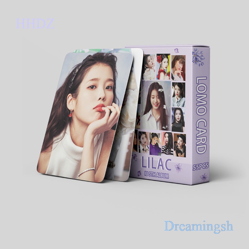 Set 55 Tấm Thẻ Ảnh Lomo Hd Kpop Iu Chất Lượng Cao Cho Fan Hâm Mộ Lilac Lee Ji Eun