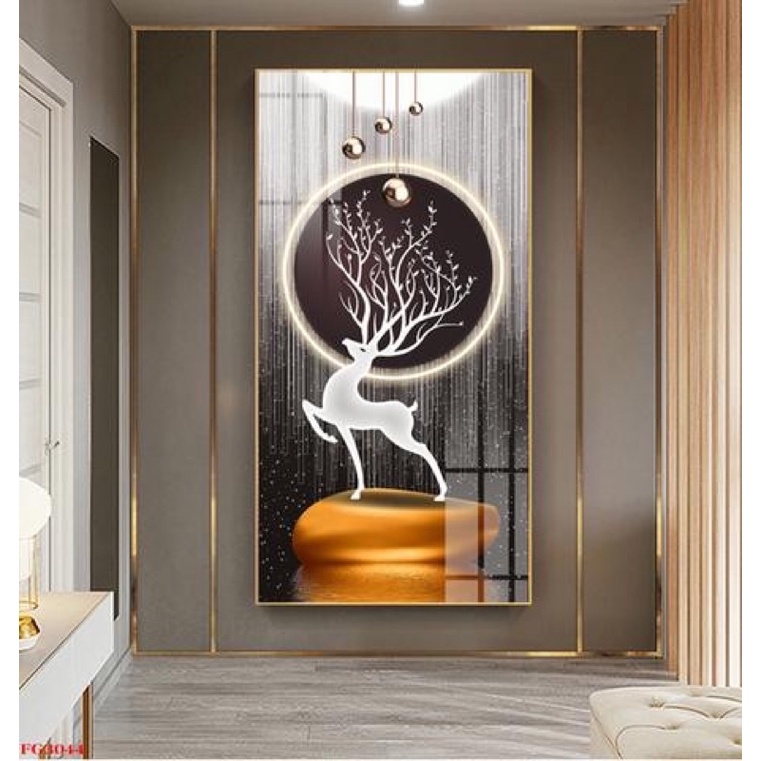 Tranh Treo Tường Lối Vào Tráng gương Phòng Khách/ Ngủ/ Phòng ăn/ Nhà Hàng Khách Sạn Cầu Thang Hươu Lông Vũ