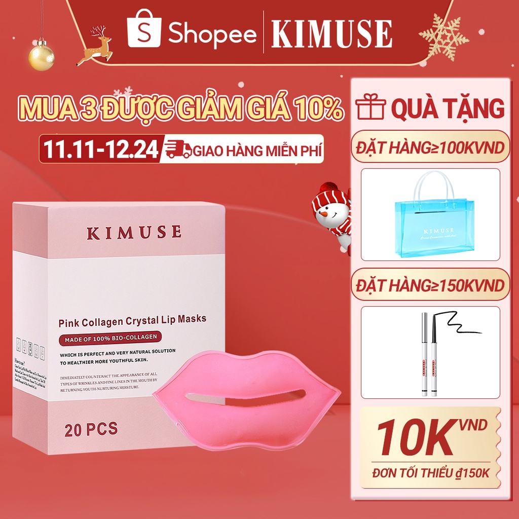 Bộ 20 mặt nạ môi KIMUSE collagen mềm mịn dưỡng ẩm