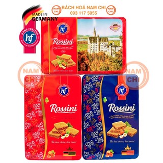 Bánh xốp nhân kem cacao hạt phỉ nutella rossini 250g hộp thiếc quà tặng tết sang trọng