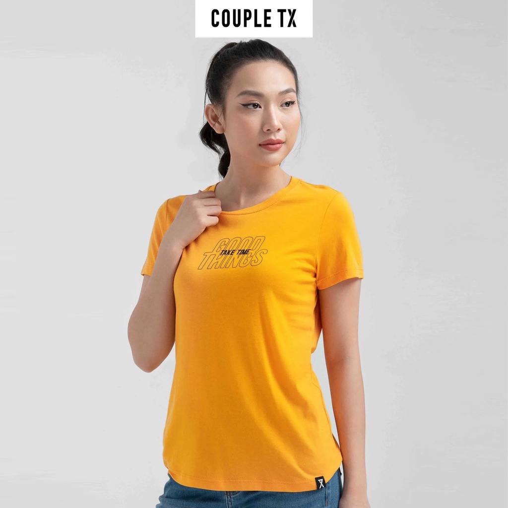 Áo Thun Nam Nữ Couple TX Slim Fit In Typo Good Things Take Time