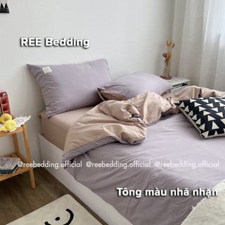 Bộ chăn ga gối REE Bedding CTC148 Cotton TC Tím Beige đủ size giường nệm