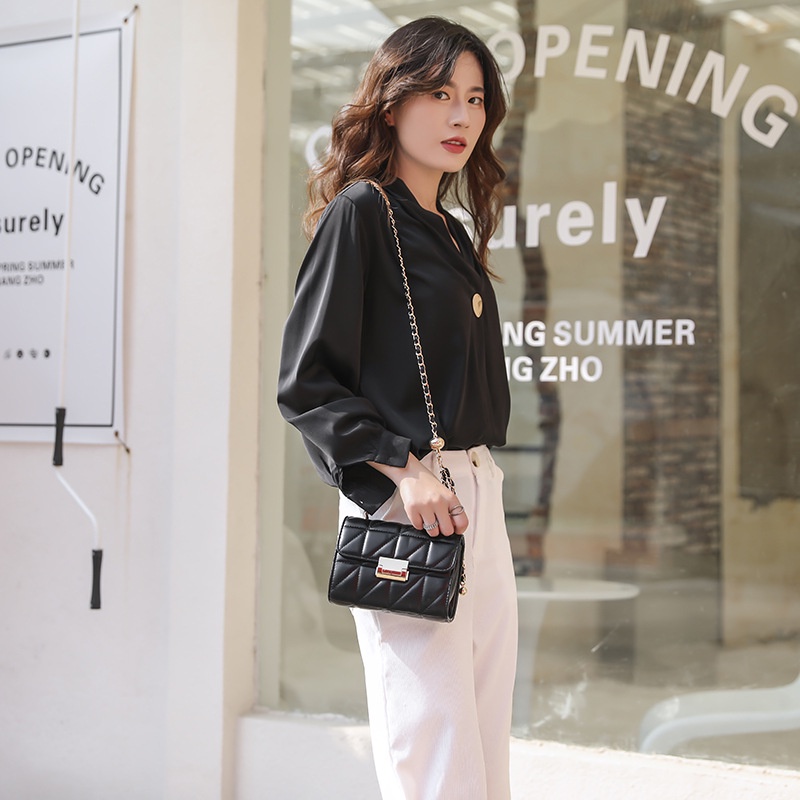 IELGY Túi Đeo Chéo Màu Đen Phong Cách retro Thời Trang Cho Nữ