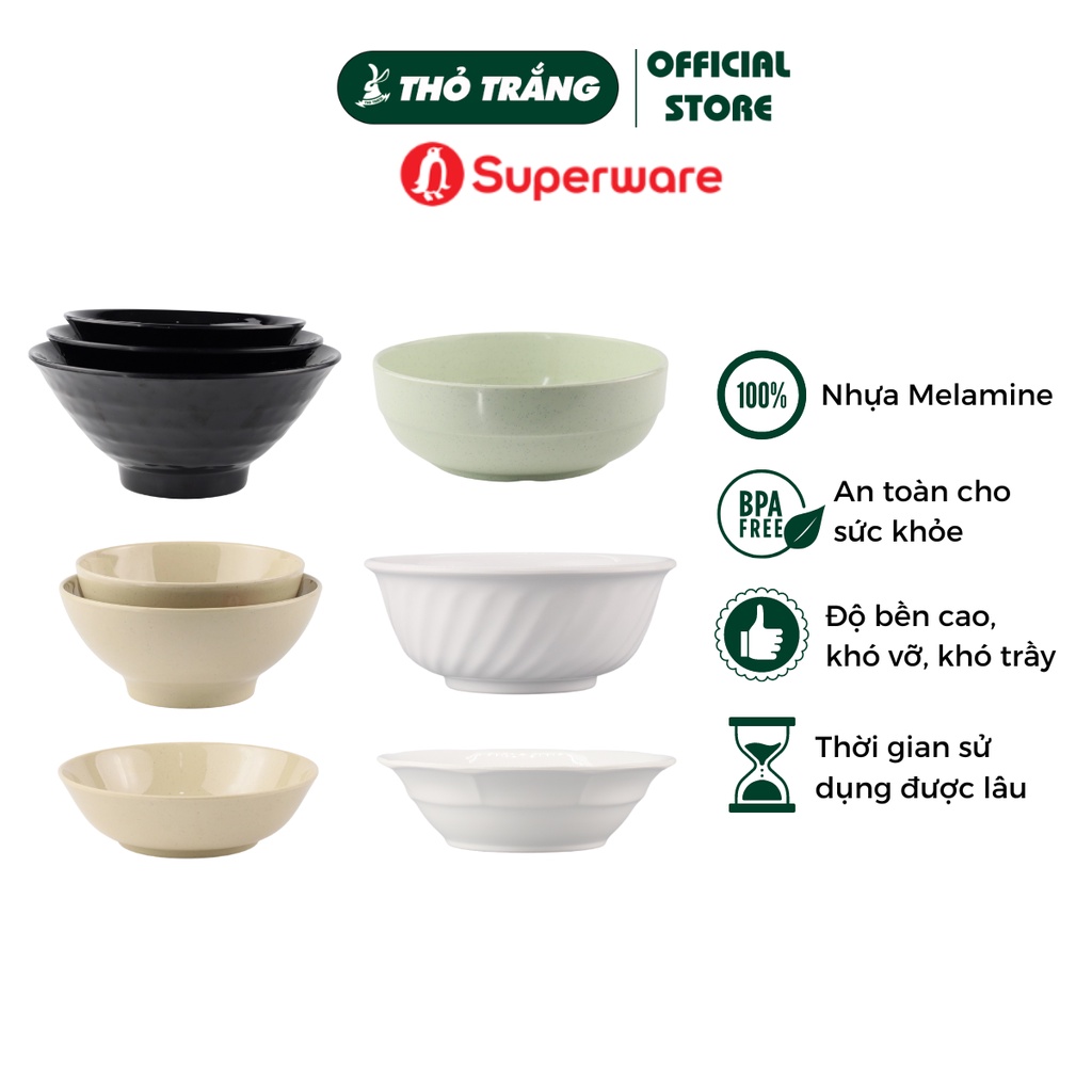 Tô nhựa Melamine cao cấp đa dạng mẫu mã, màu sắc Srithai Superware Thá