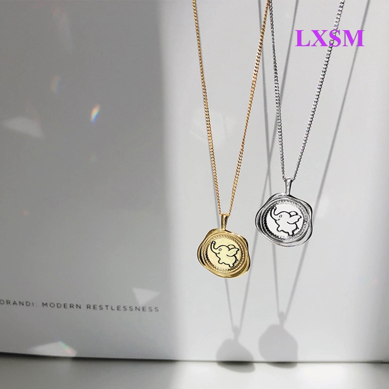 Lxsm Vòng cổ Mặt Đồng Hồ Thủy Tinh Màu Vàng Đồng Hồ Bỏ Túi Hình Voi Dumbo Vintage Quà Tặng Trang Sức