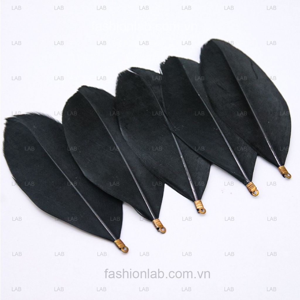 10 chiếc Lông vũ - lông chim chuôi kim loại #0212