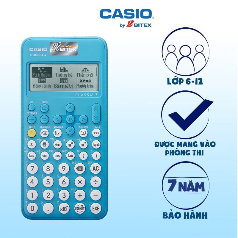 Máy tính Casio FX 880 BTG chính hãng bảo hành 7 năm
