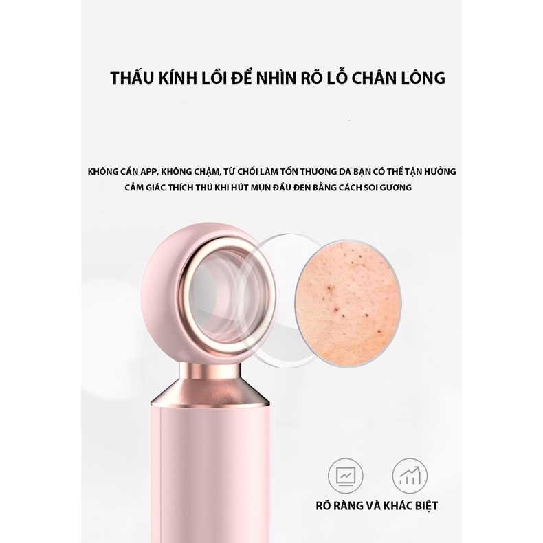 Máy hút mụn 3 chức năng tích hợp đèn led, hút sạch mụn, giúp sạch da và trắng sáng 1 cách tự nhiên.