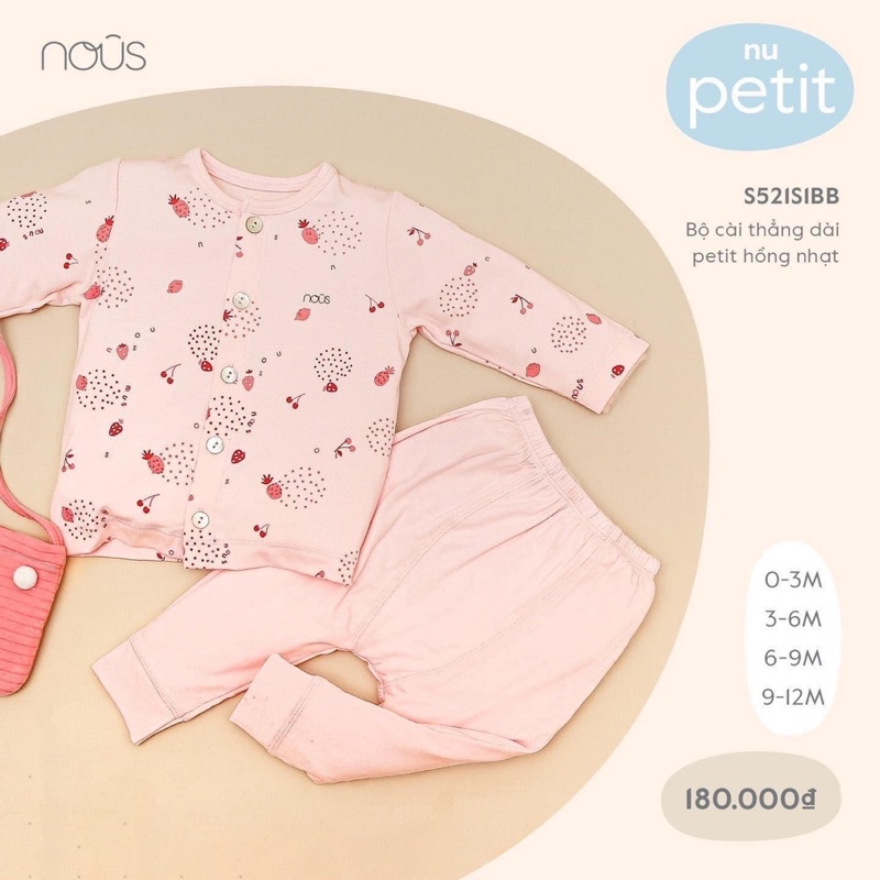 Nous bộ áo quần dài tay mềm mịn cho bé 0-12 Tháng