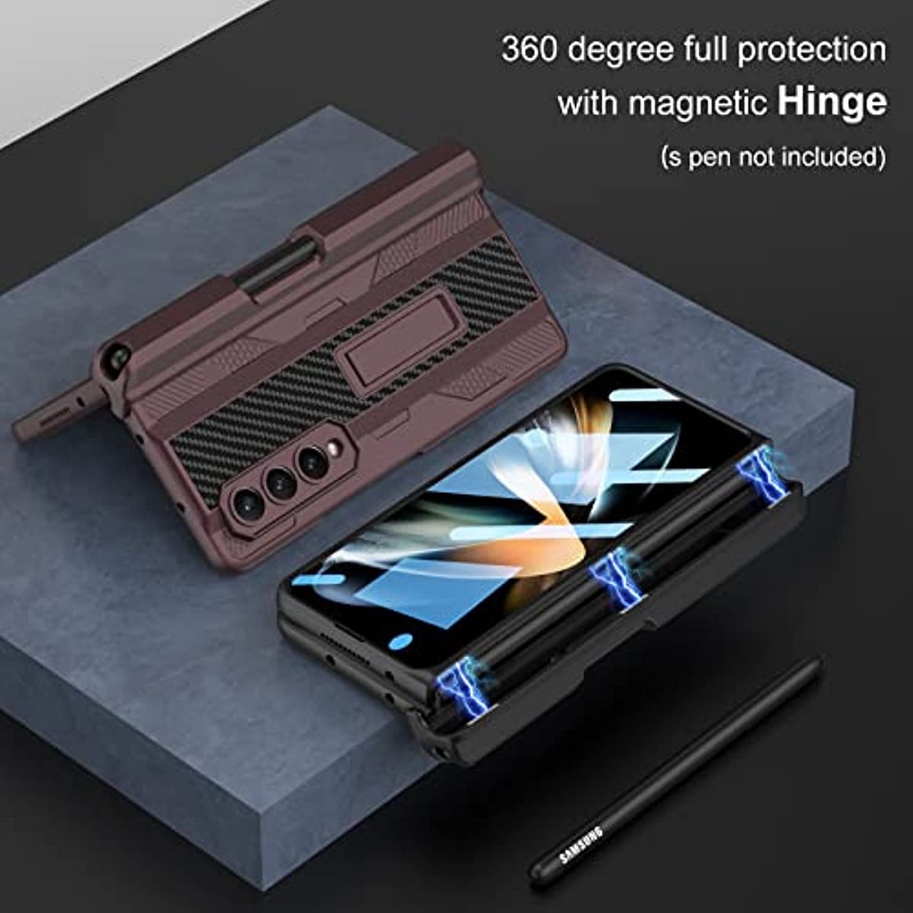 Ốp Điện Thoại Bảo Vệ Màn Hình Không Dây Kèm Ngăn Đựng Bút Cho Samsung Galaxy Z Fold 4