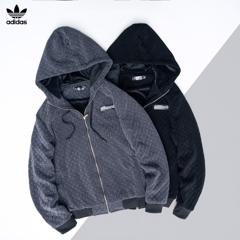 Áo khoác Nhung ADIDAS lót lông cao cấp hàng Quảng Châu loại 1 ( Bao kiểm hàng )