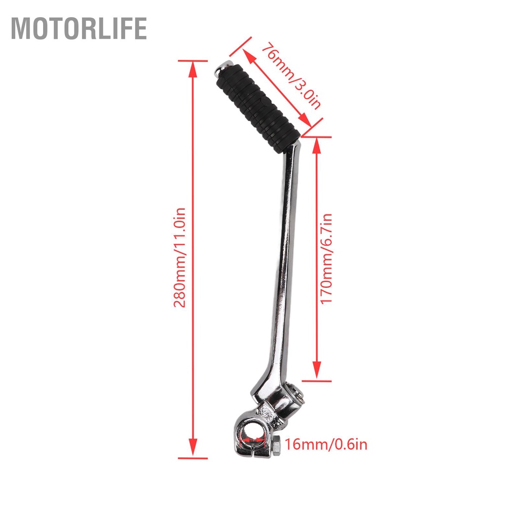 Motorlife Cần khởi động xe máy Lỗ 16mm Dài 280mm Thay thế cho FTMOTO 125 của Trung Quốc