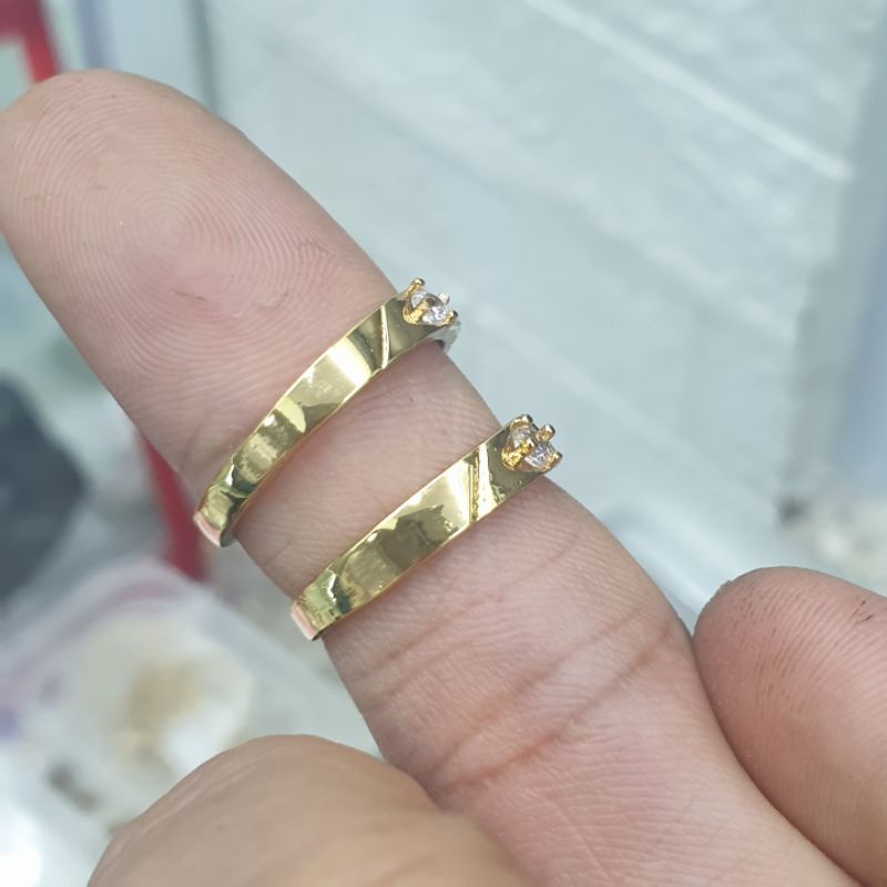 Nhẫn Cặp Đôi Đơn Giản Vàng Vonfram Cao Cấp- Dùng lâu dài tắm rửa thoải mái không phai màu
