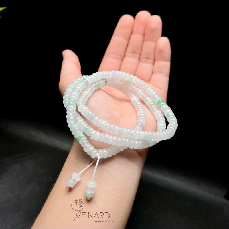Vòng tay cẩm thach dạng hạt bánh xe vòng tay quấn 3 vòng