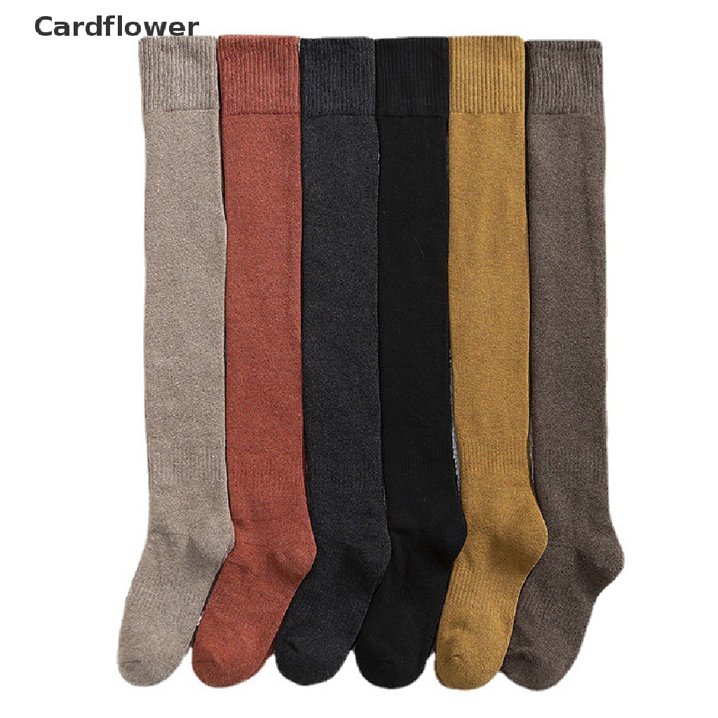 1 Đôi Tất Dệt Kim Dài Qua Gối Màu Trơn Giữ Ấm Thời Trang Mùa Đông Cho Nữ