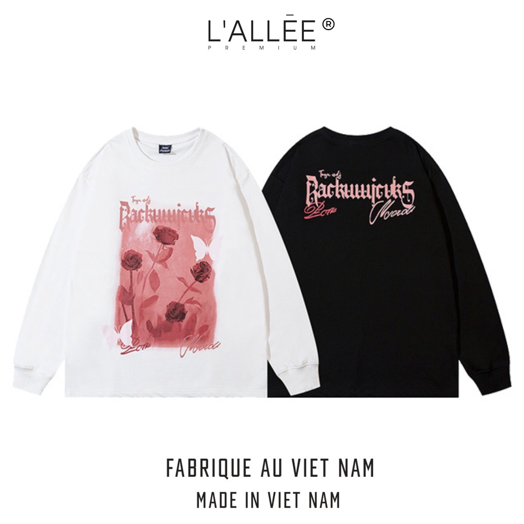 Áo nỉ Nam họa tiết in hình hoa Pack by Lallee.design áo dài tay nam Trẻ Trung chất nỉ lót bông dày dặn bo tay AN213