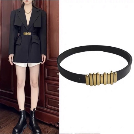 Thắt Lưng Da PU Phối Nút Phong Cách Retro Thời Trang Hàn Quốc