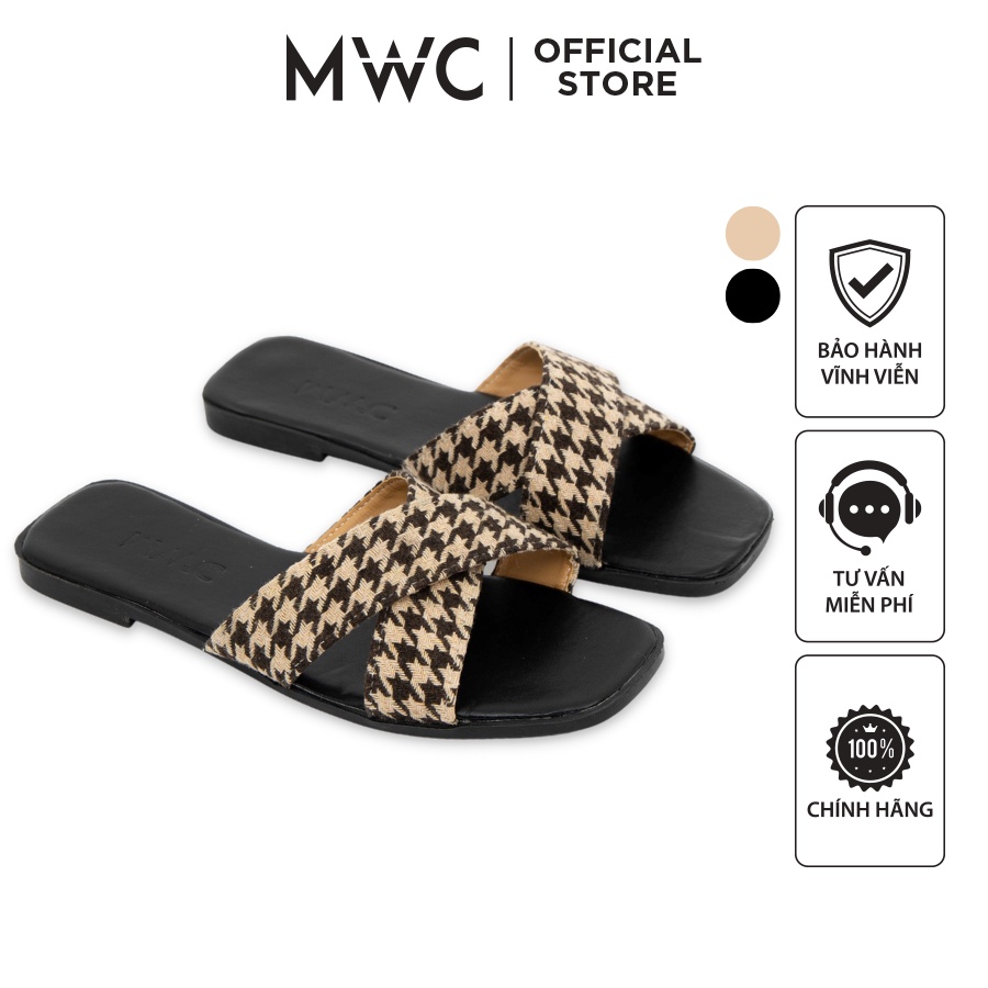 Dép MWC 8149 - Dép Nữ Quai Chéo Đế Bệt, Dép Quai Caro Thời Trang Trẻ Trung