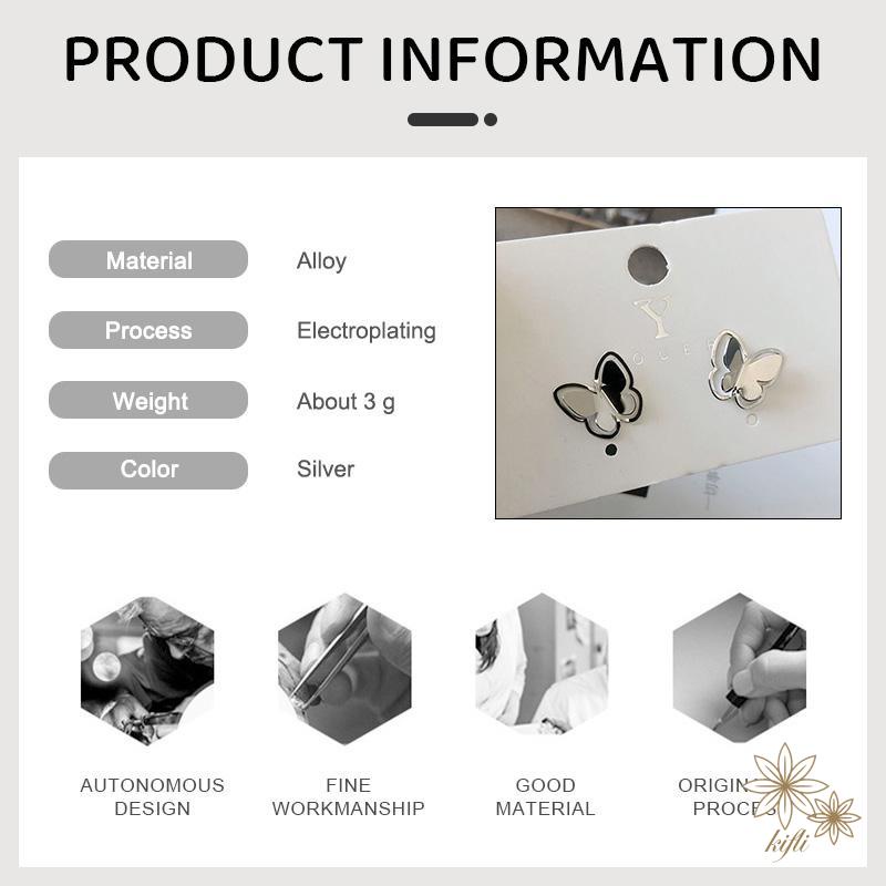 Bông Tai Hình Bướm Rỗng Tinh Tế Đơn Giản Dễ Phối Đồ Cho Nữ