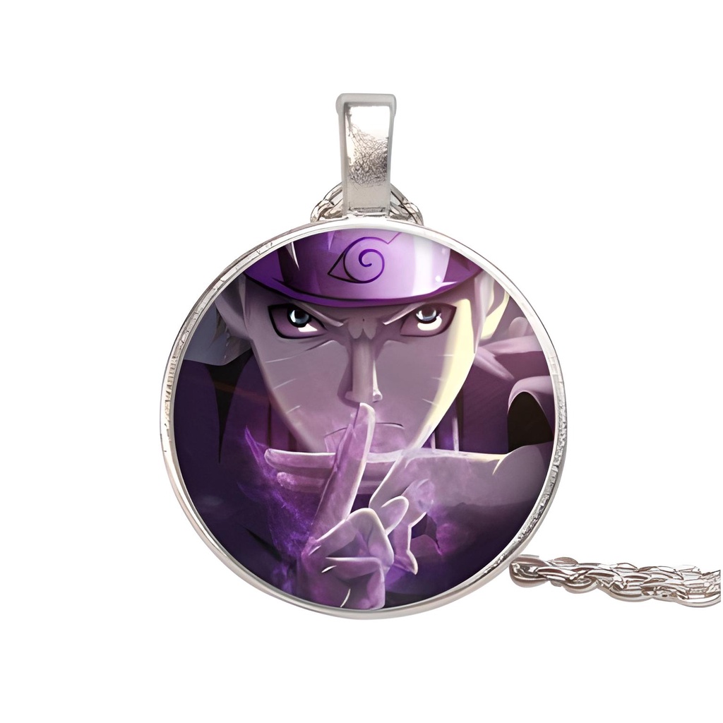 Dây Chuyền Anime nhật Mặt Hình Na Ru To nhẫn thuật tím Naruto Phong Cách Vintage 1010 NF2 1-1
